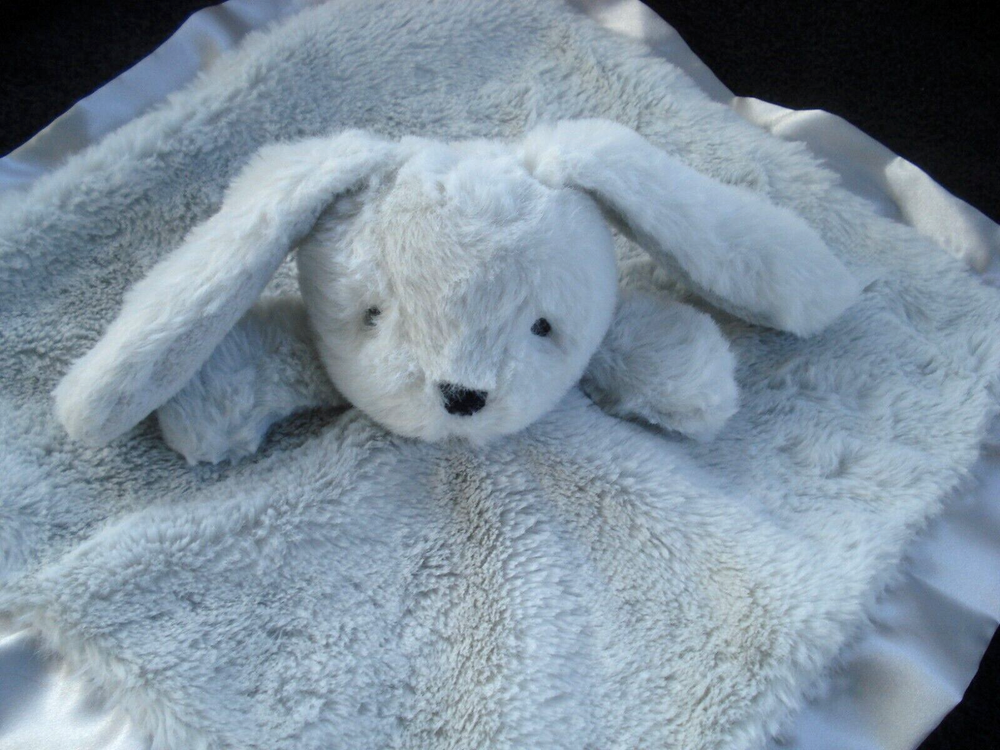 Cloud Island Soft Gray Bunny Plush Security Blanket with Lovey