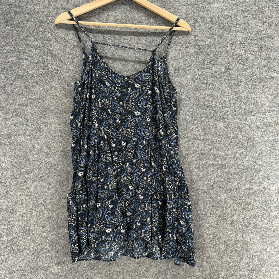 American Eagle 女式 M 中号黑色花卉换装短 V 领无袖 — 第 2/4 张图片