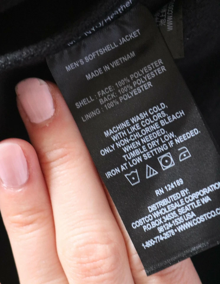 Kirkland Signature Men’s Gray Full Zip Softshell Jacket Breast Pocket Size L - Image 4 of 4