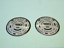 97-4259  TRIUMPH T120 T140  FRONT FORK TOP NUT BLACK / SILVER 190cc DECAL  H4259