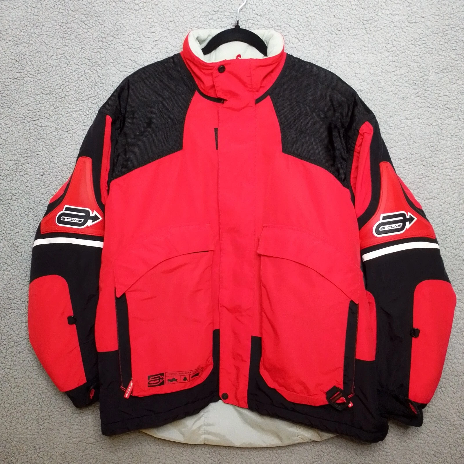 Arctiva Tracker Jacket Mens M Snowmobile Riding Red Black Waterproof Insulate