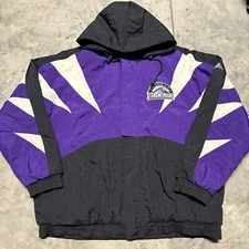Vintage Colorado Rockies Apex One MLB Puffer Hooded Jacket 