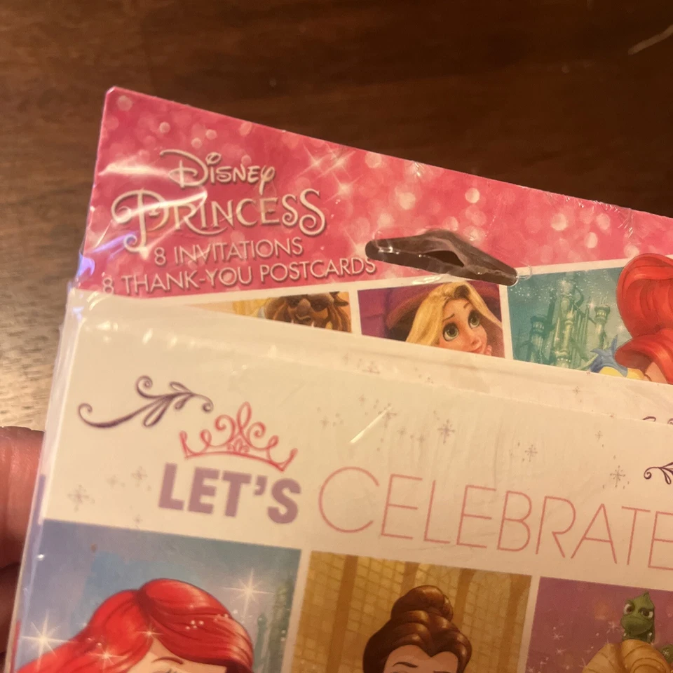 Disney Princess Invitations Thank You Cards Little Mermaid Belle 8 Each Sealed - Image 3 of 4