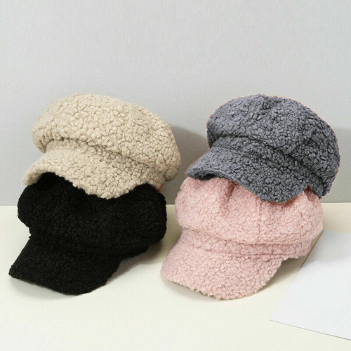 Nuevo Damas Mujeres Niñas Imitación Piel Pico Gorra Panadero Niño Newsboy Boina Sombrero Gorra Plana - Imagen 7 de 24