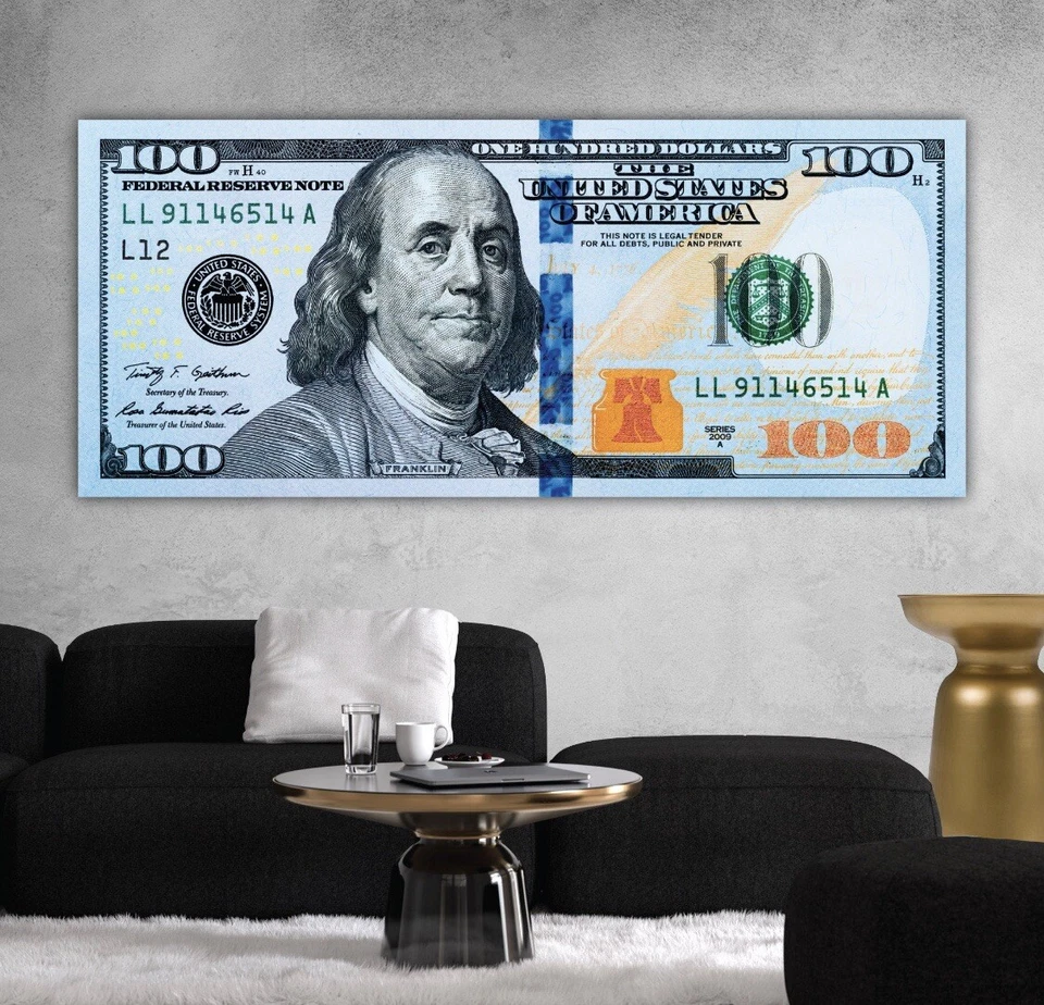 $100 Dollar Bill Money Extra Large Poster 84” X 36” - Image 2 of 3