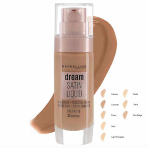 Maybelline Dream Satin Liquid Foundation Colour Chart