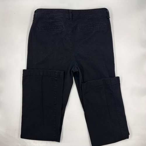 Old Navy Womens Chino Pants Size 8p Black Bootcut Cotton Stretch Button Dark - Picture 7 of 10