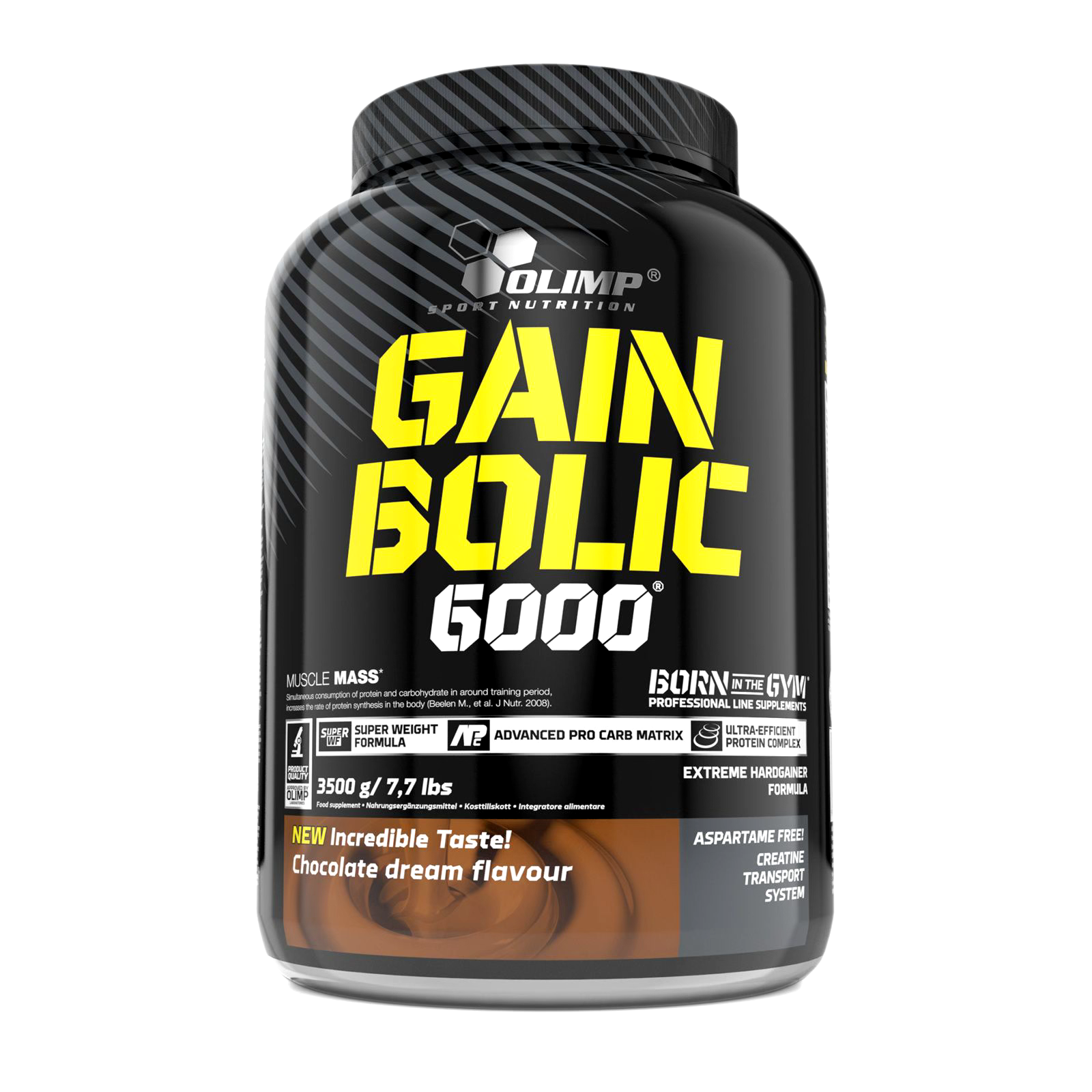 OLIMP GAIN BOLIC 6000 MUSCLE MASS GAIN PROTEIN TAURINE CREATINE CHOCOLATE 3.5 KG