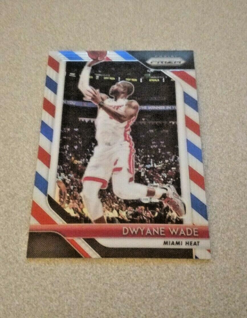 2018-19 Panini Prizm Red White Blue Prizm #206 Dwyane Wade Miami Heat