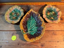 Antique Etruscan Majolica Begonia Plates & Other