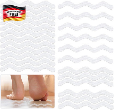 Antirutschmatte Badewanne 24 Stück transparent selbstklebend für Dusche Treppe