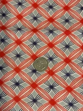 Vintage Flour Sack Fabric Pink & Blue Lattice Pattern 1930s Antique 26”x 36”