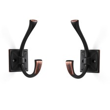 5 PCS Large Wall Hooks Oil Rubbed Bronze Coat Towel Robe Key Double 4.35 Inch