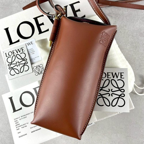 LOEWE GATE POCHETTE SHOULDER BAG BROWN 38676