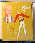 VINTAGE 1964 TAN KEN DOLL CAMPUS HERO VINYL CARRYING CASE & 2 KEN DOLLS