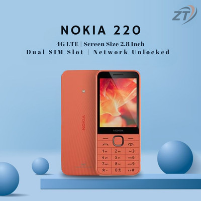Nokia 220 4G | Peach All-new Keypad Phone Dual SIM Wireless FM Radio MP3 Player.