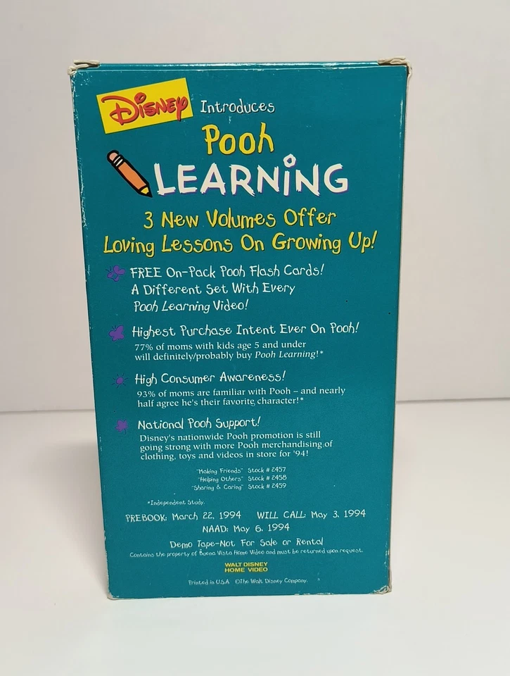 Winnie the Pooh – Making Friends VHS – RARE DEMO Tape – Not For Sale – Tested - Image 4 of 4