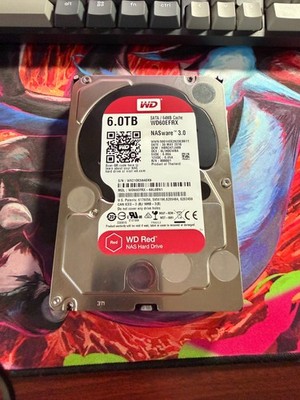WD Red 6TB NAS Hard Drive 3.5'' SATA 6Gb/s CMR HDD WD60EFRX-68L0BN1 5400RPM
