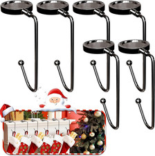 Christmas Mantle Stocking Holders Set of 6 - Upgrade Non-Slip Fireplace Hangers,