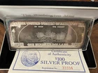 1996 $100  FRANKLIN SILVER PROOF BAR WASHINGTON MINT 4 TROY OUNCE  .999 Cert3333