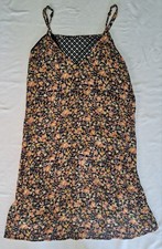 Mossimo Juniors M Blk A-Line Ditzy Floral Mesh Back Boho Cottagecore y2k Fairy