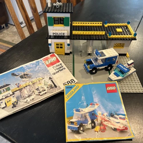 Vintage Lego 588 Police HQ Incomplete sets - with instruct - 6698 vehicles