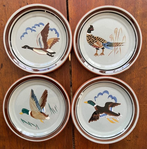 Vintage Stangl Handpainted 5" Sportsman 5011 Plates Set of 4