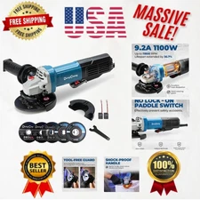Powerful 9.2A Corded Angle Grinder with Adjustable Guard for Cutting & Grinding