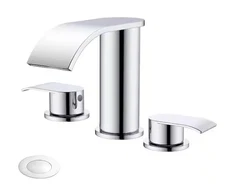 Gagalife 8" Widespread Double Handle Waterfall Spout Bathroom Sink Faucet Chrome