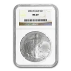 2004 Silver American Eagle 1oz .999 Solid Silver Bullion Coin (NGC Graded MS 69)