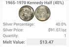 1968-D AU Kennedy half dollar - 40% Silver At Melt Value! #2