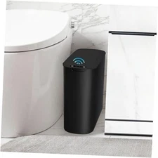  Automatic Motion Sensor Bathroom Trash Can with Lid, 2.6 Gallon Black