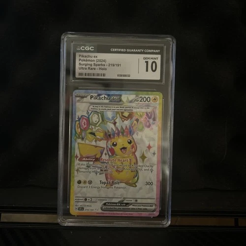 🔥CGC 10 Pikachu EX Surging Sparks 219/191 Ultra Rare