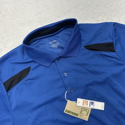 Extreme E.c.o Polo Shirt Mens M Blue Short Sleeve Colorblock Performance UPF 40+