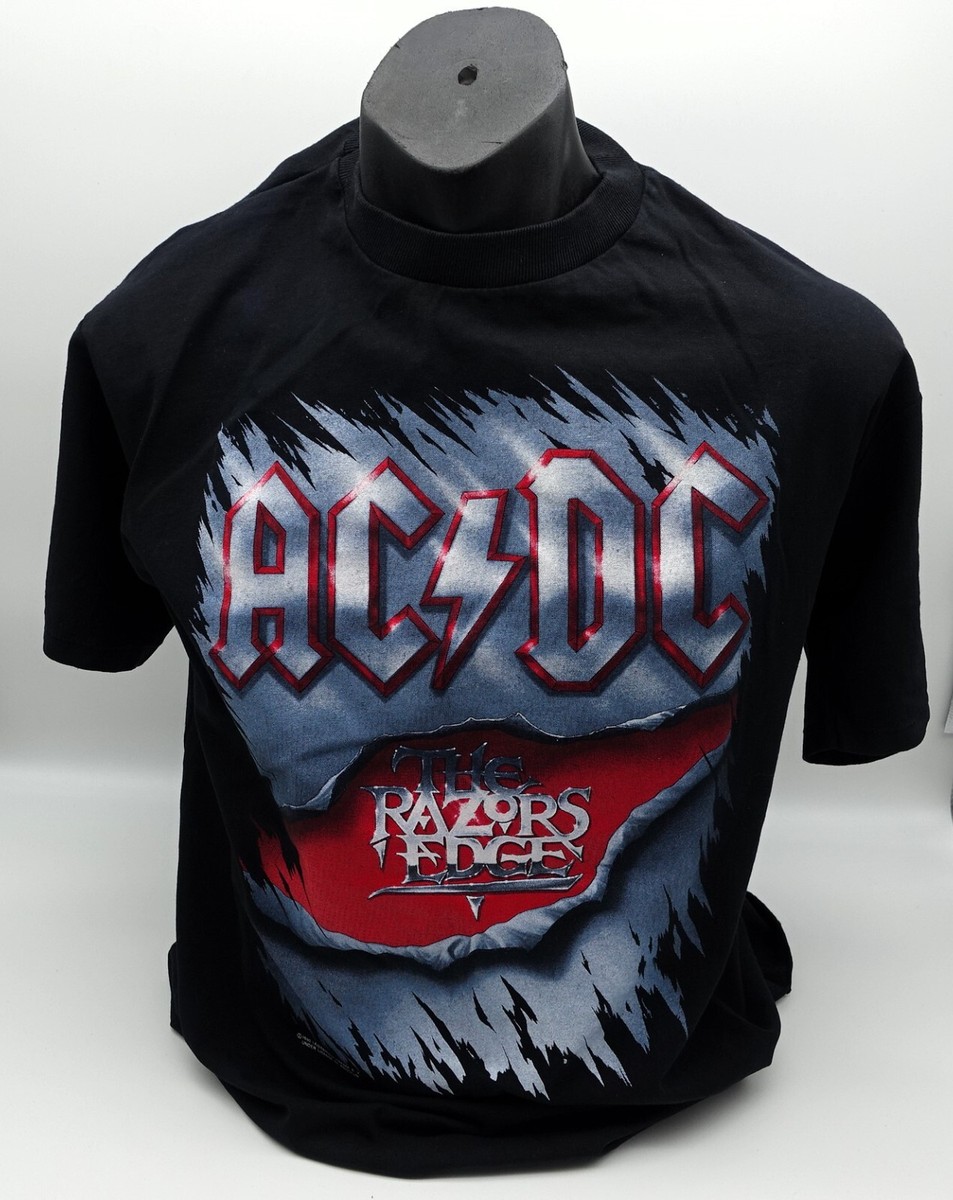 L Vintage AC/DC 1990-91 The Razors Edge Australian & NZ Tour Tee T