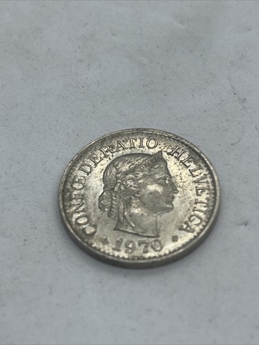 Switzerland 10 Rappen, 1970, copper-nickel coin, Libertas, KM# 27 - Picture 4 of 6