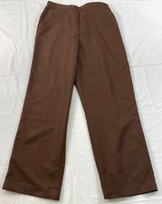women's Alfred Dunner pants size 12 brown elastic waist pull-on pockets polyeste