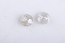Par de diamantes sueltos de corte rosa redondo blanco natural de 4,60 mm para...