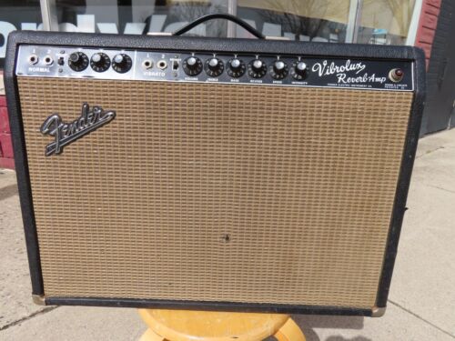 FENDER 1964-65 VIBROLUX REVERB BLACKFACE AMPLIFIER PRE-CBS CLEAN ORIGINAL