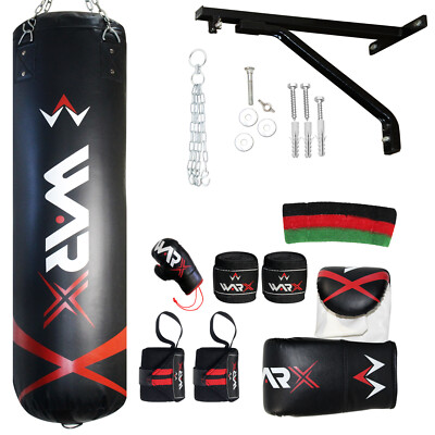 Warx 14-teiliges Boxset 4ft gefüllt schwerer Boxsack, Handschuhe, Kette, Halterung & HB