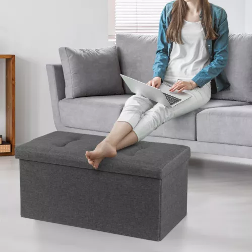Storage Ottoman Bench Foot Rest Stool for Bedroom Entryway Living Room - Picture 34 of 90