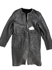 New With Tags Calvin Klein Black Shearling Coat Xs