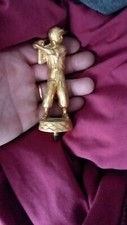 VINTAGE  BRASS BASEBALL PLAYER IN BATTING STANCE HOOD ORNAMENT 