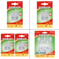 Eveready G9 Halogen 25W / 40W Dimmable Capsule Light Bulbs 2 4 6 8 10 20 Bulbs