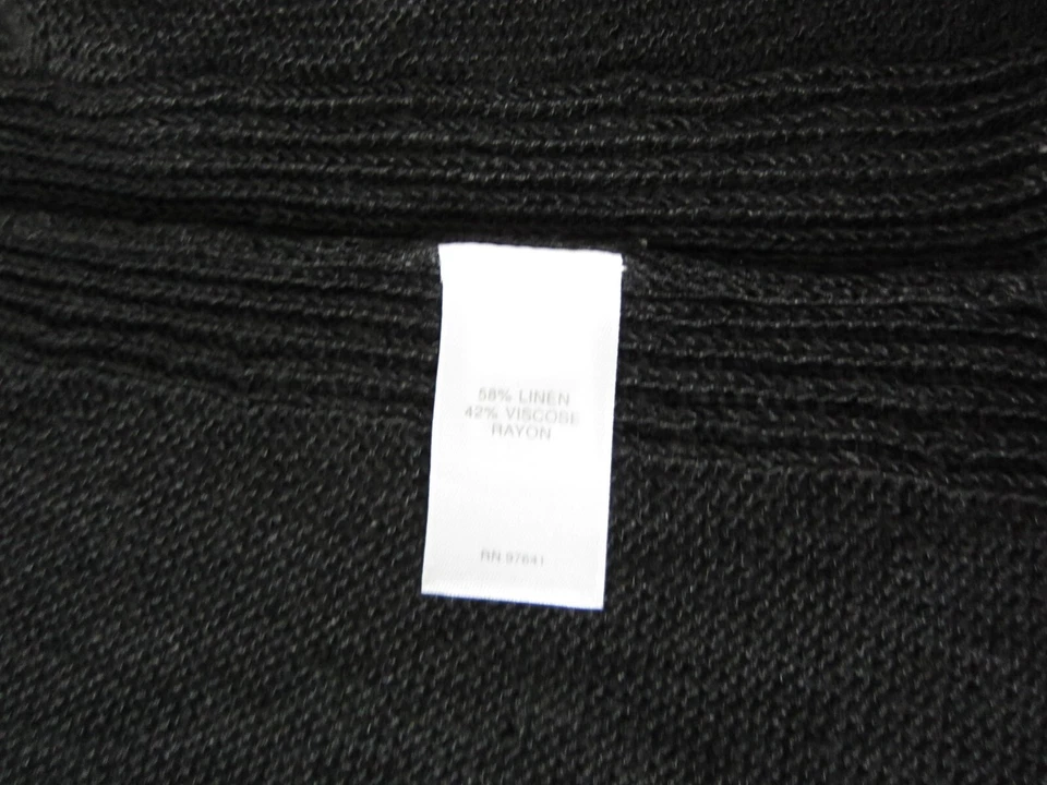 J Jill Cardigan Womens Small Black Sweater Linen Viscose Blend Summer Open - Image 4 of 4