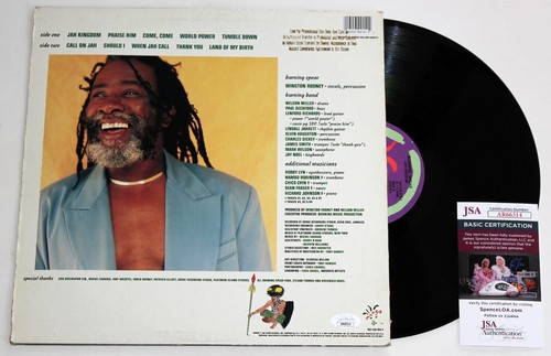 BURNING SPEAR FIRMATO JAH KINGDOM LP VINILE DISCO REGGAE AUTOGRAFATO +JSA COA - Foto 2 di 3