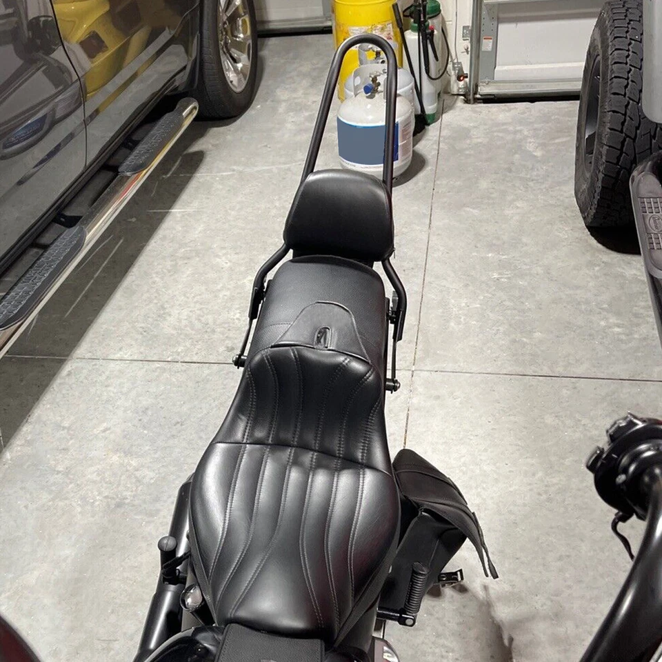 Detachable Backrest Sissy Bars Pad For Harley Fatboy LO FLSTF Softail FXST FLST Foto 2 de 4