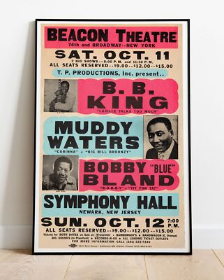 BB King Muddy Waters Bobby Bland 1980/XXL Poster - 36''x24'' (#172)