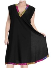 LA LEELA Women's Black  Multicolour Kaftan Holiday Cover Up One Size Plus