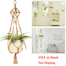 Large Pot Holder Macrame Plant Hanger Hemp Rope Braided Hanging Planter Basket